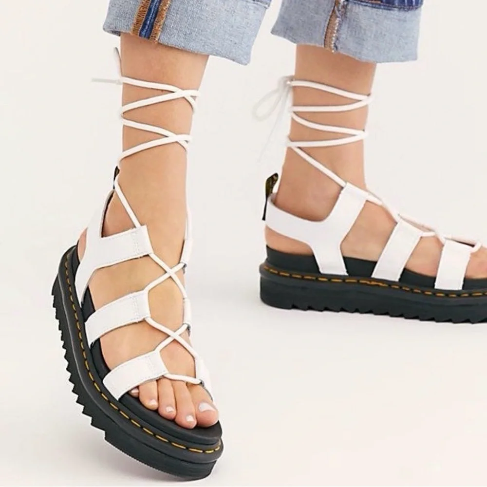 Dr. Martens White Strappy Sandals - Picture 1 of 9